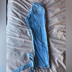 Trendyol Mom Cropped Jeans With Leg Ties Sz 4